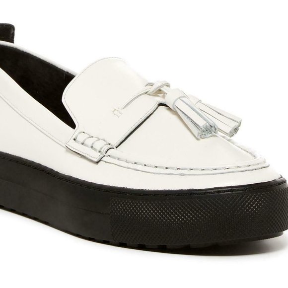 NIB ATELJE 71 "Cole" White Nappa Leather Loafers with Tassels 7.5 - Picture 2 of 4